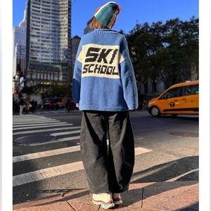 SLOW LOVE Ski School Jumper Size 1 S/M Blue